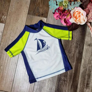 Circo Baby Swim Top Surfboard Pirate Boat Rash Guard Size 12 Months